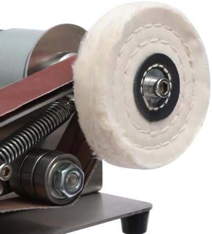 3-In-1 Mini Belt Sander-Knife Sharpener Electric Bench Grinder Sanding Machine, 7 Adjustable Speed Buffer Polisher for Metal Wood DIY Handcraft, Tool & Knife Sharpening
