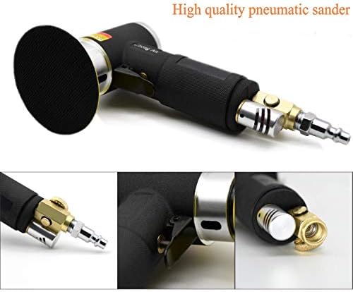 2 3-inch Mini Orbital Sander da sander Air Dual Action Sander Air Polisher Super Smooth and Swirl Freely for Auto Body Work (BLACK)