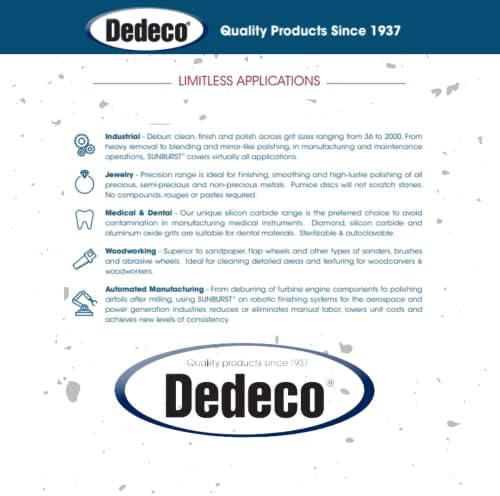 Dedeco Sunburst Radial Bristle Discs 48-Pack - 5/8" Curved - White 120 Grit (Medium) - Aluminum Oxide for Polishing & Finishing