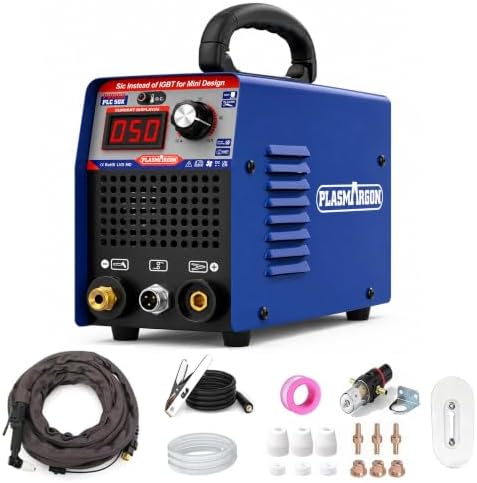 50A Plasma Cutter Machine,110V/220V Dual Voltage,1/2 Inch Clean Cut Plasma Cutting Machine, IGBT Inverter LED Display,Metal Cutting Machine for Steel, Stainless Steel, Aluminum & Copper, DIY
