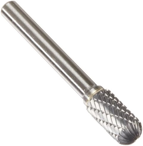 Drill America SC-3 Carbide Burr/Rotary File Cylindrical Radius-End Double Cut for Die Grinder 3/8" Dia. x 3/4" Cut Length with 1/4" Shank and 6" Overall Length, DUL Series