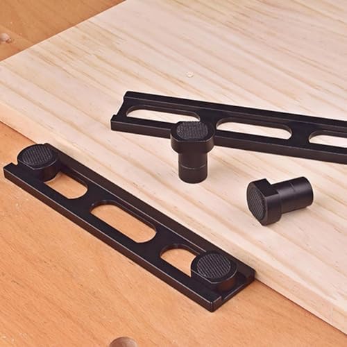 Bench Dog Set Aluminium Alloy High Strength Woodworking Planing Stop Board for Milling Cutting Grinding, Versatile Clamping Device, Secure Fixation, Precise Size, Anodized (20mm)
