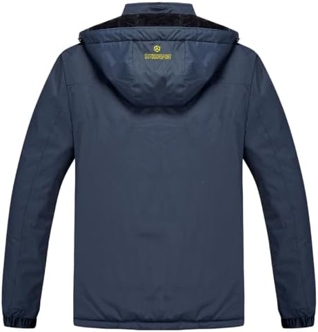 Men's Winter Ski Jacket Warm Fleece Waterproof Outdoor Mountain Hiking Windbreaker Hooded Snow Rain Coat