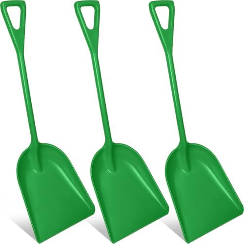 Frienda 3 Pcs Plastic Snow Shovel Large Scoop Shovel, Green