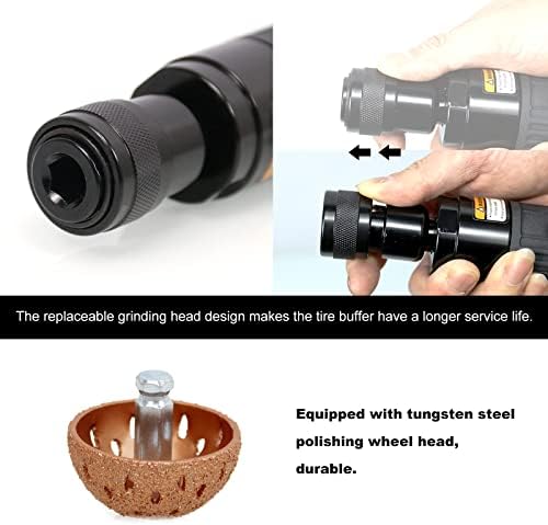Sporacingrts 2500rpm Low Speed Air Tire Buffer Tire Repair Kit Polishing Cleaning Tool 35 mm Pneumatic Automatic Buffing Wheel Machine Tire Patch Tools Rear Exhaust