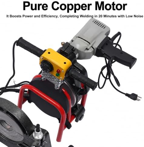 HDPE Pipe Fusion Machine, 2 Clamps Manual Butt Welding Machine, 63–200mm Pipe Butt Welder, for PE, PB, PVDF, HDPE, PVC and PP Pipes, 110V
