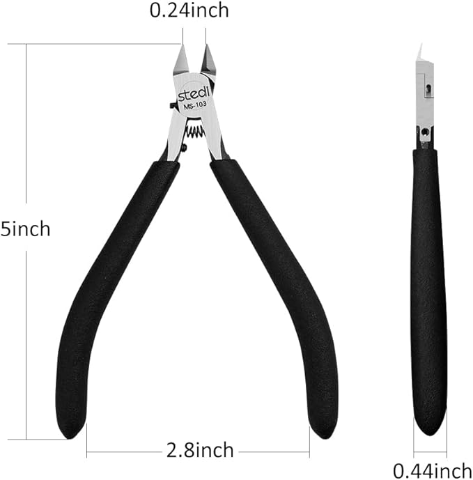 stedi 5-inch Model Nippers, with Ultra-thin Single-edge and Blade Case Plastic Model Tools for Gundam Repairing Plastic Model and Fixing, Black