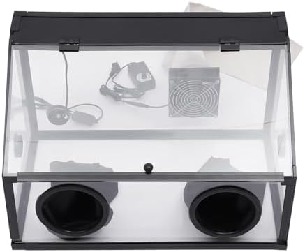 Fully Enclosed Dust Box, 30W Electric Grinding Table Polisher with LED Light & Fan, Acrylic Transparent Cover for Polishing Machine
