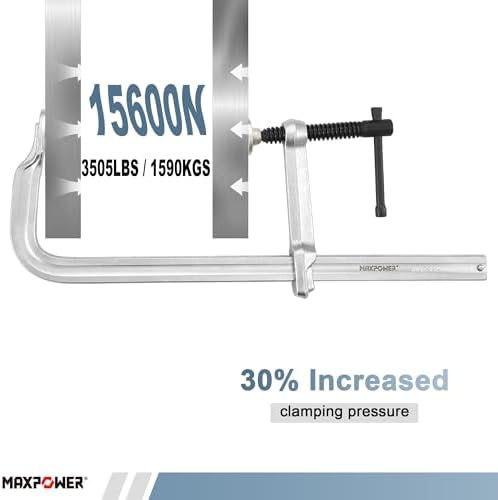 MAXPOWER Thick Rail F Clamp, 15-3/4" Opening, 5-5/8" Throat