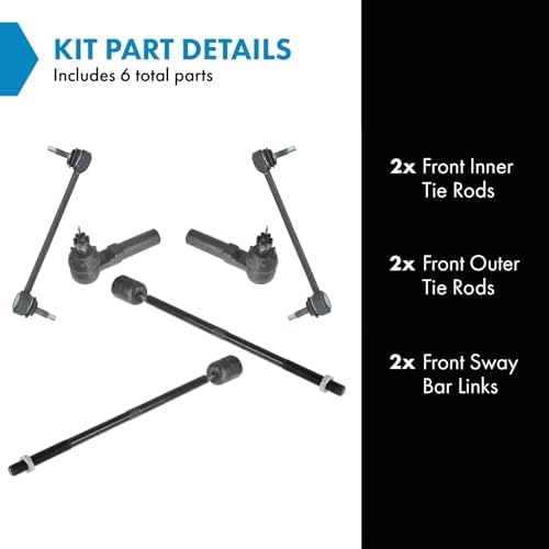 TRQ Front Steering & Suspension Kit Sway Bar Stabilizer Link Tie Rod