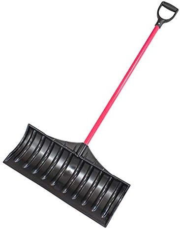 Bully Tools 27" Poly Snow Pusher Fiberglass D-Grip, Made in USA
