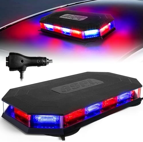 ASPL 16.5 Inch Roof Top Beacon Warning Strobe Light for Trucks Red Blue