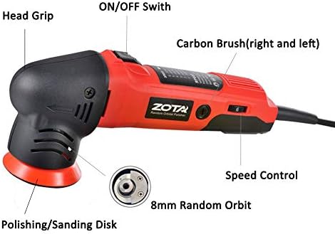 ZOTA Orbital Polisher - 3" Dual Action Mini Polisher Kit with 13.1 ft Cord for Car Detailing