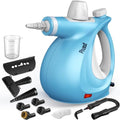 Phueut Pressurized Handheld Multi-Surface Natural Steam Cleaner with 12 pcs Accessories, Multi-Purpose Steamer for Home Use, Steamer for Cleaning Floor, Upholstery, Grout and Car (Blue)