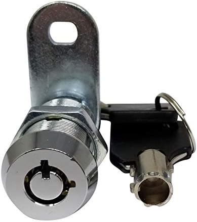 1-1/8" Tubular Cam Lock (90° Chrome, 2-Pack) RV Toolbox Cabinet Replacement