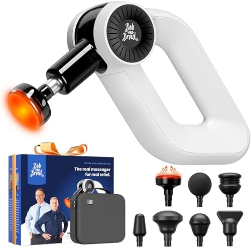 BOB AND BRAD D6 Pro Plus Massage Gun with Heat, 16mm Deep Tissue Percussion, FSA Eligible Professional Muscle Gun for Athletes, HSA Massager with 85lbs Stall Force for Back Pain Relief