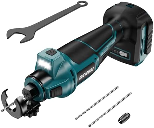 OCHESI Cordless Drywall Cut-Out Tool Compatible with Makita 18V Battery, 3 Speed Adjustable Brushless Rotary Saw with Up to 30000 RPM,Compact Spiral Saw Kit for Wood,Drywall,Tiles,plastic, (Tool Only)