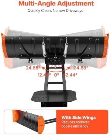 VEVOR Snow Plow Kit 43 in/60 in Width Adjustable Plow Attachment Side Wings
