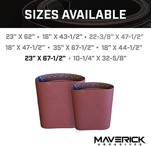 Maverick Abrasives Drum Sander Replacement Conveyor Feed Belt – Premium X Weight Cloth Backed Sanding Belt for Supermax 25X2, 23” x 67-1/2” Inch Belt (1 Count) – Professional Woodworking Performance