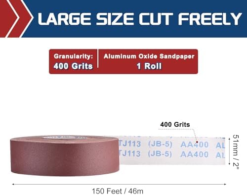 Sandpaper Roll 2Inch 150FT 400Grit Aluminum Oxide Emery Cloth Roll