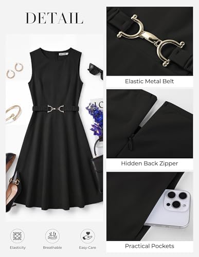 GRACE KARIN Work Business Midi Flowy Sleeveless Dresses for Women
