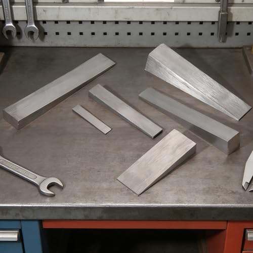 HARFINGTON 2Pcs Stainless Steel Flange Wedge, 1-3/16" x 13/16" x 7-7/8" Metal Right Angle Wedge Shim Spreading Flange Triangle Pipefitting Welding Underpinning Tool for Lathe Milling Machine
