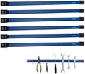 24" Magnetic Tool Holder Strip, 6 Pieces Blue Metal Tool Organizer Rack with Stainless Steel Surface, Magnet Bar for Garage Workshop, Easy To Install with Mounting Screws