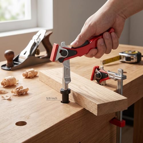 Fafeicy 2 Pcs Bench Dog Clamp Quick Ratchet 20mm Dog Hole Hold Down Clamp for Woodworking Carving Milling Polishing