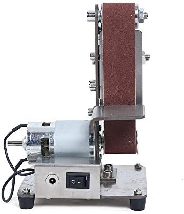 Belt Sander Electric Mini Belt Sander Grinder Polisher Sharpener Polishing Grinding Machine DIY Sand Mill Adjustable Speed Wood Sanding Tool (9000RPM Vertical 775 Motor, Adjustable Angle)