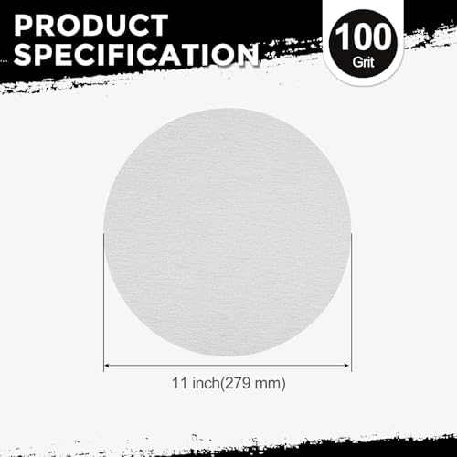 50Pcs Sanding Discs 11In 100Grit Hook and Loop Sandpapers White