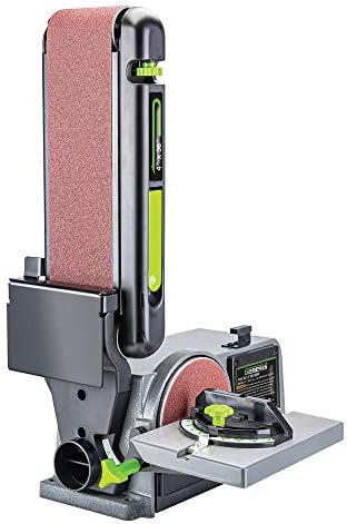 Genesis GBDS430 Benchtop Belt & Disc Sander | 4 × 36-Inch Tilting Sanding Belt | 6-Inch Sanding Disc | 4.3A Induction Motor | Cast-Aluminum Tilting Table | Miter Gauge