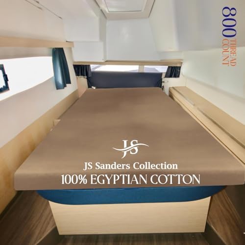 JS Sanders XL V Berth Boat Sheet 1 Pcs 600 TC Egyptian Cotton, Taupe