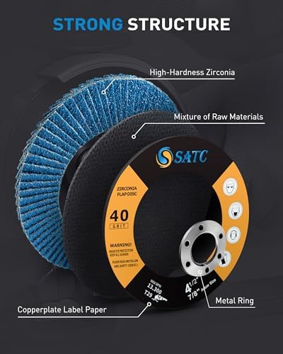 S SATC 20PCS Flap Discs 4 1/2 for Angle Grinder 40/60/80/120 Grit Flap Disc High-Density Bevel Type Angle Grinder Sanding Disc Abrasive Flap Disk #29