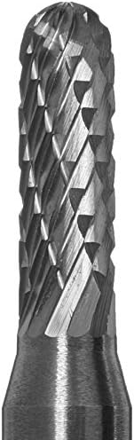 Drill America SC-14 Carbide Burr/Rotary File Cylindrical Radius-End Double Cut for Die Grinder 3/16" Dia. x 5/8" Cut Length with 1/4" Shank and 2" Overall Length, DUL Series