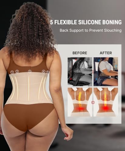 FeelinGirl Waist Trainer for Women Corset Tummy Control Faja Body Shaper
