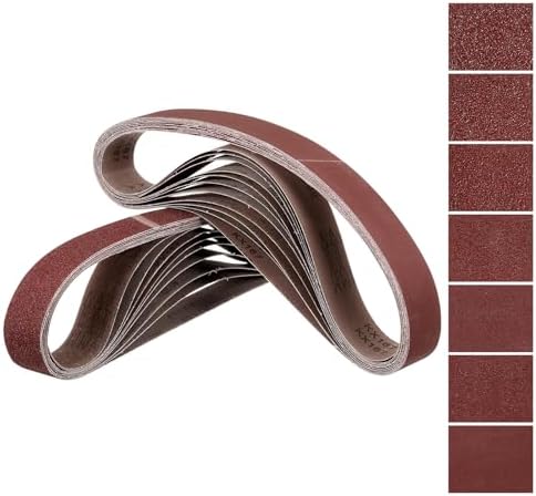 21 Pcs Sanding Belts 1 x 42 Inch 40/60/80/120/180/240/400 Grit