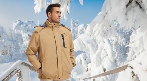 QPNGRP Mens Waterproof Ski Snowboard Jacket Winter Windproof Snow Coat