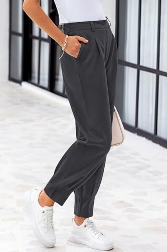 CFLONGE Womens Ankle Work Pants Trousers Casual Slacks