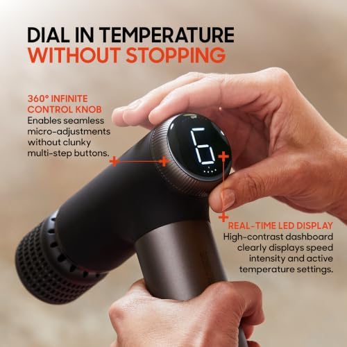 Sharper Image Powerboost Compact Heat & Cold Therapy Percussion Massage Gun
