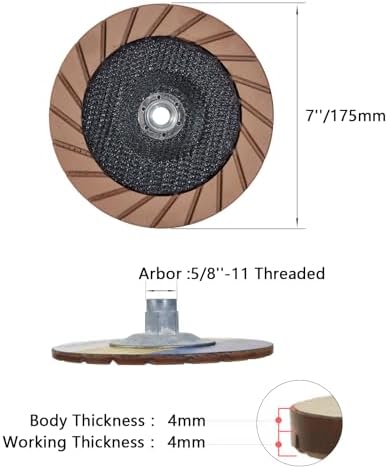 7" Ceramic Bond Diamond Cup Wheel for Concrete, 5/8-11, 200 Grit