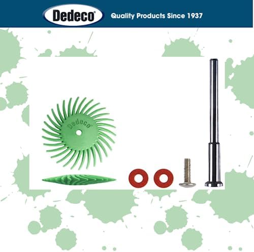 Dedeco Sunburst Radial Bristle Discs 12-Pack - 1-1/2" Curved Knife-Edge - Light Green 14000 Grit (Ultra-Fine 1 Micron) - Aluminum Oxide for Polishing & Surface Finishing