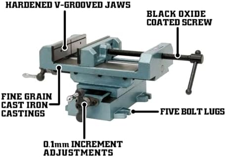 Wilton Cross-Slide Drill Press Vise, 8" Jaw Width & Max Opening, 2" Jaw Depth (Model CS8)