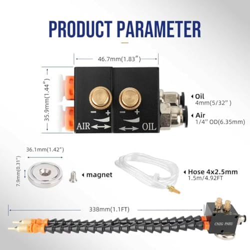 1/4" CNC Coolant Mister for Milling Machine Mist Spray System