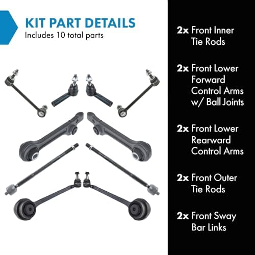TRQ Front Steering & Suspension Kit Control Arm Control Arm with Ball Joint