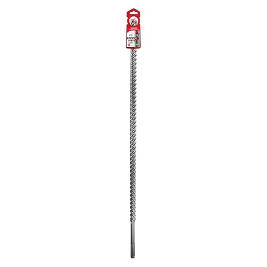 Diablo Rebar Demon SDS-Max 4-Cutter Full Carbide Head Hammer Drill Bit - 1" Diameter, 36" Length, 31" Working Length - DMAMX1240