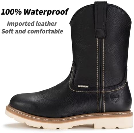 SUREWAY 10in Mens Soft/Steel Toe Waterproof Wellington Work Boot