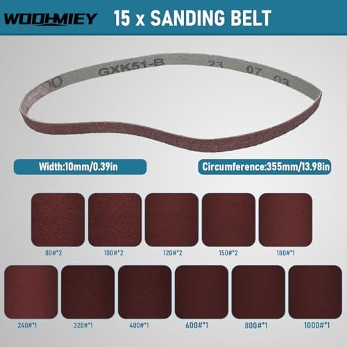 Cordless Belt Sander, 16.8V Lithium Battery, 7000RPM, 15 Sanding Belts(80-1000 Grits), Powerful Motor for Wood, Metal,Curved Surfaces,Long-Lasting Performance, Fast Charging