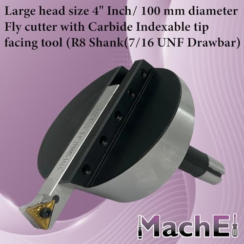 MachEl 4" Fly Cutter with Indexable Carbide Insert Tool, R8 Shank