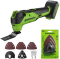 Greenworks 24V Brushless Cordless 18,000 OPM Oscillating Multi Tool Tool Only with Woodcutting Blades and Sanding Pad with Sheets Included,8 Speed Settings+20PC Multi-Tool Hook and Loop Sanding Kit