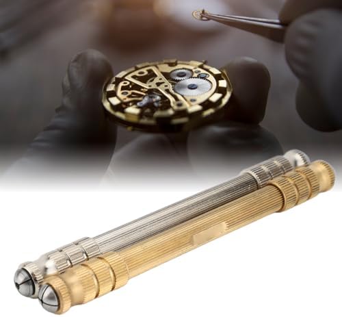 Pin Vise Hand Drill, Double Headed High Strength Brass Metal Mini Drill with 4 Interchangeable Chuck Sizes for Watch Repair Carving Clock Making